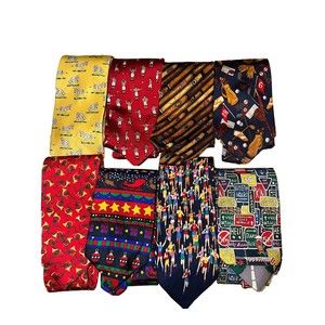 alynn neckwear tie lot of 8, 100% silk